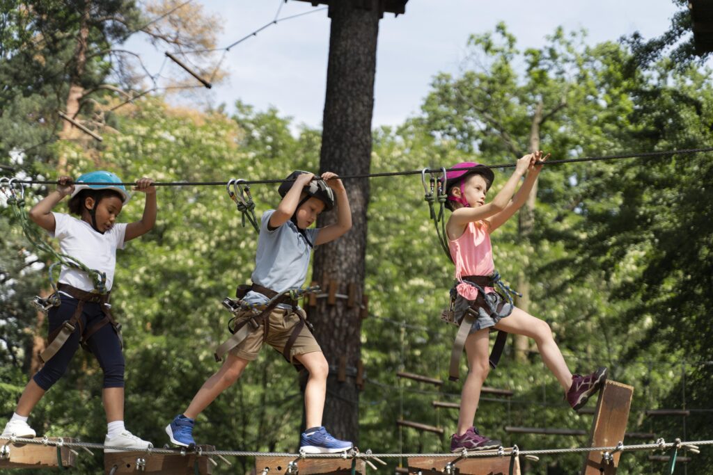 courageous-kids-playing-adventure-park