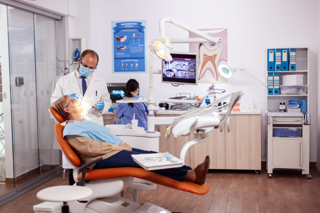 Dentist doing a dental treatment on a patient