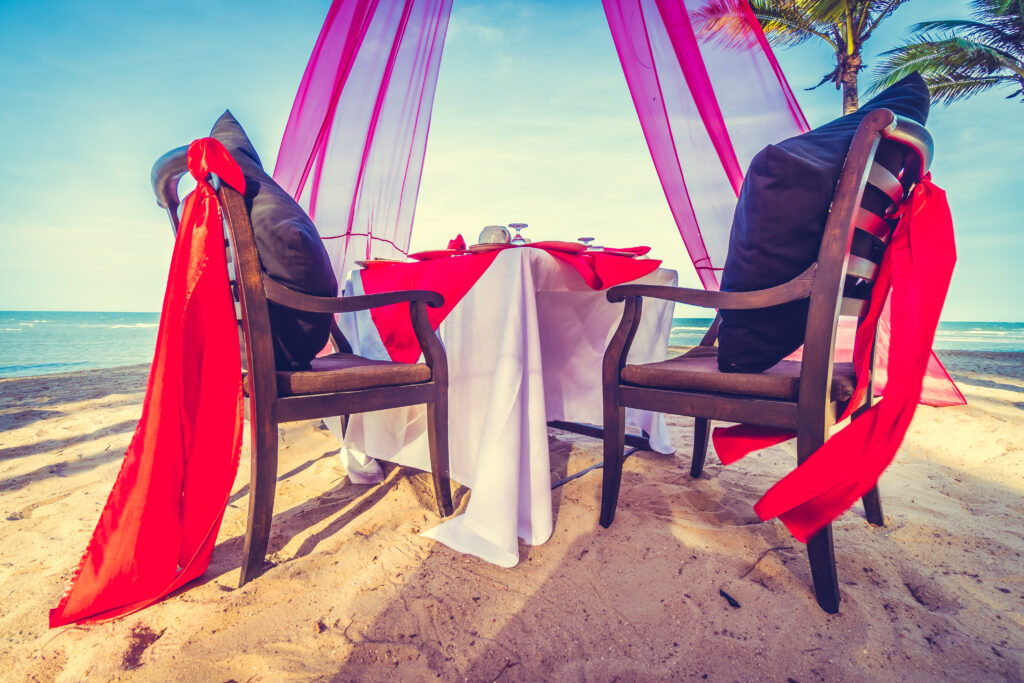 Romantic dinner setting
