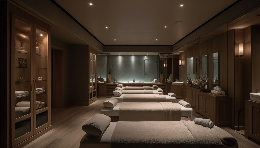 room-with-massage-tables-wall-with-lights-it