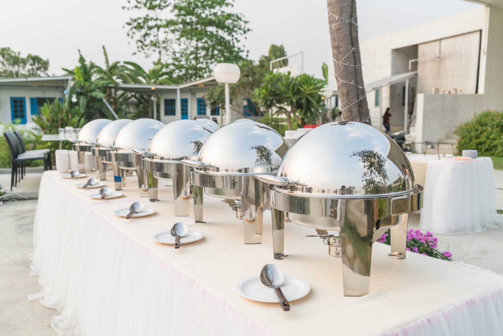 Selective focus point on catering buffet food